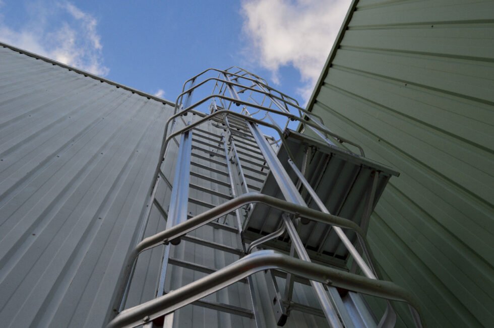 Vérification de la sécurité d'une échelle à crinoline en aluminum BASF lyon 69