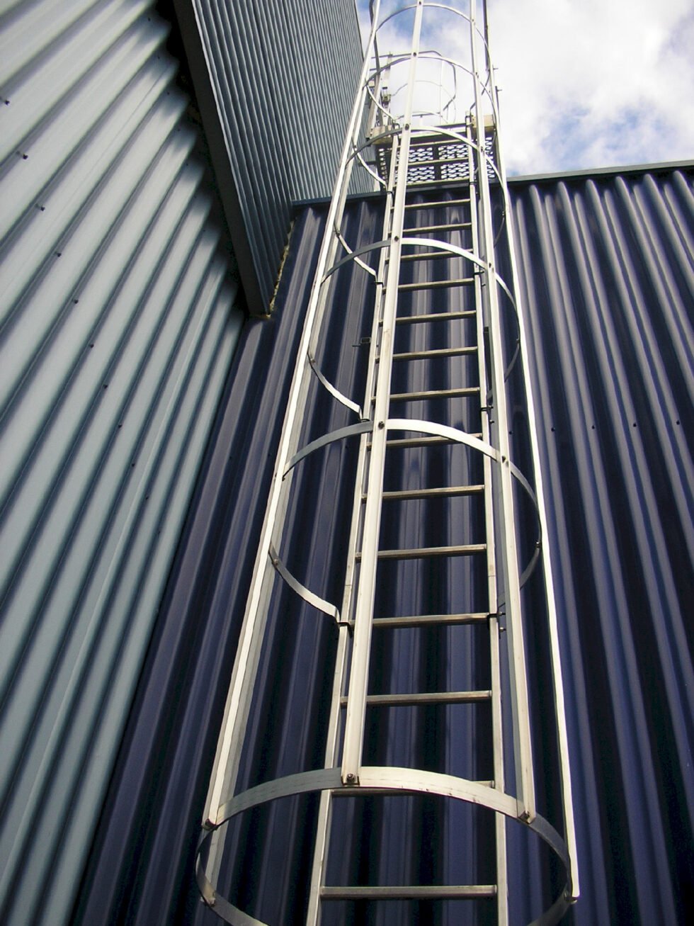 Vérification d'une échelle à crinoline sur bâtiment industriel à Bourg en Bresse 01