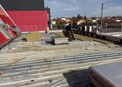 installation nouvel isolant en laine de roche